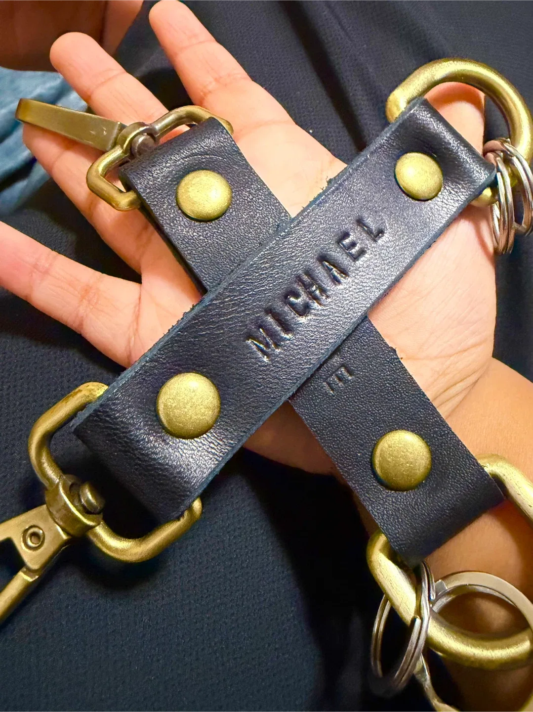 Personalized  Hand made Leather Keychains image indicator(5)