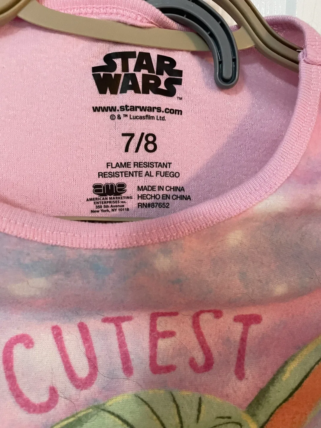 Star Wars Baby Yoda Pajamas - Size 7/8 image indicator(2)