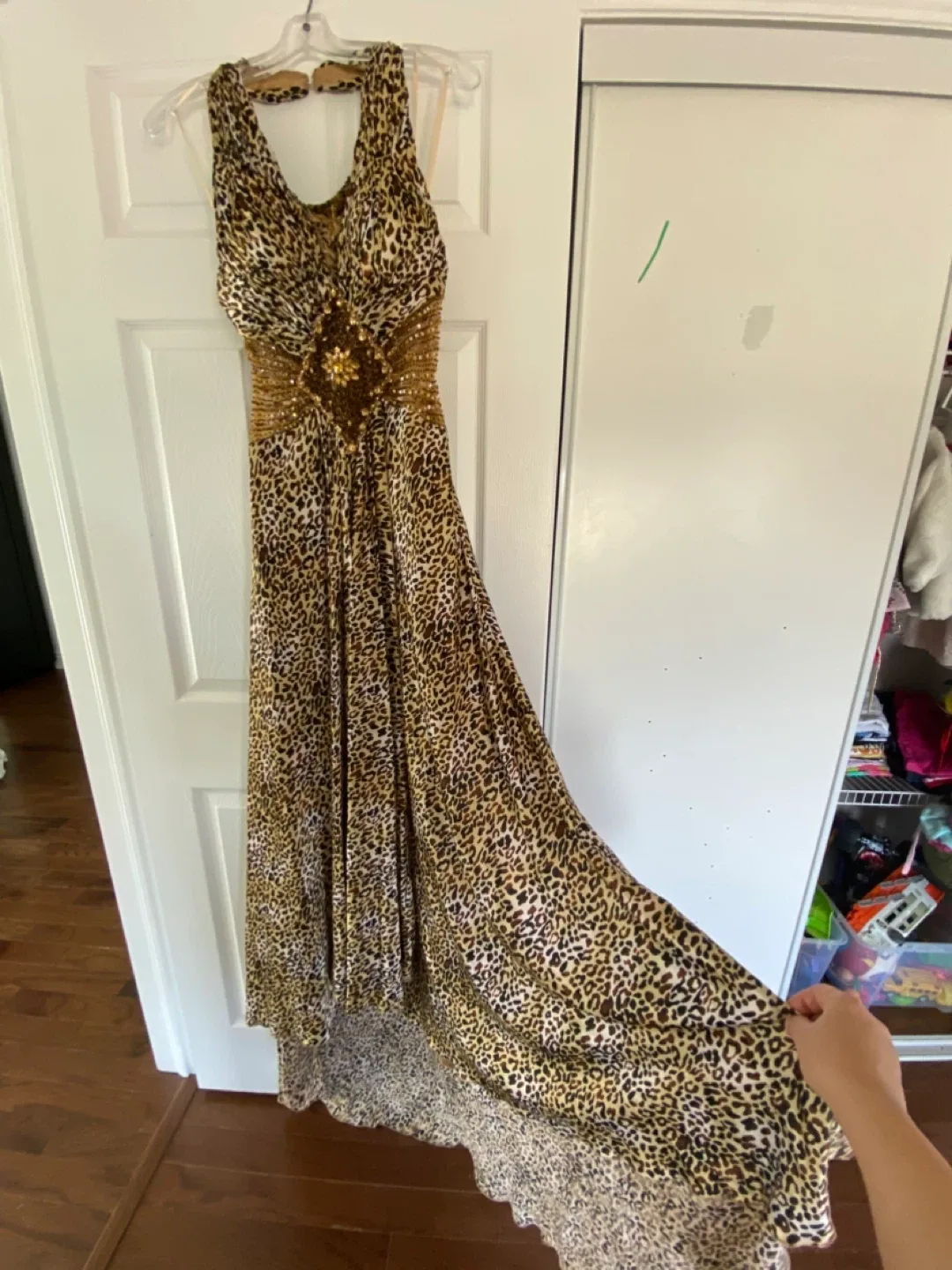 Leopard Print Halter Maxi Dress image indicator(5)