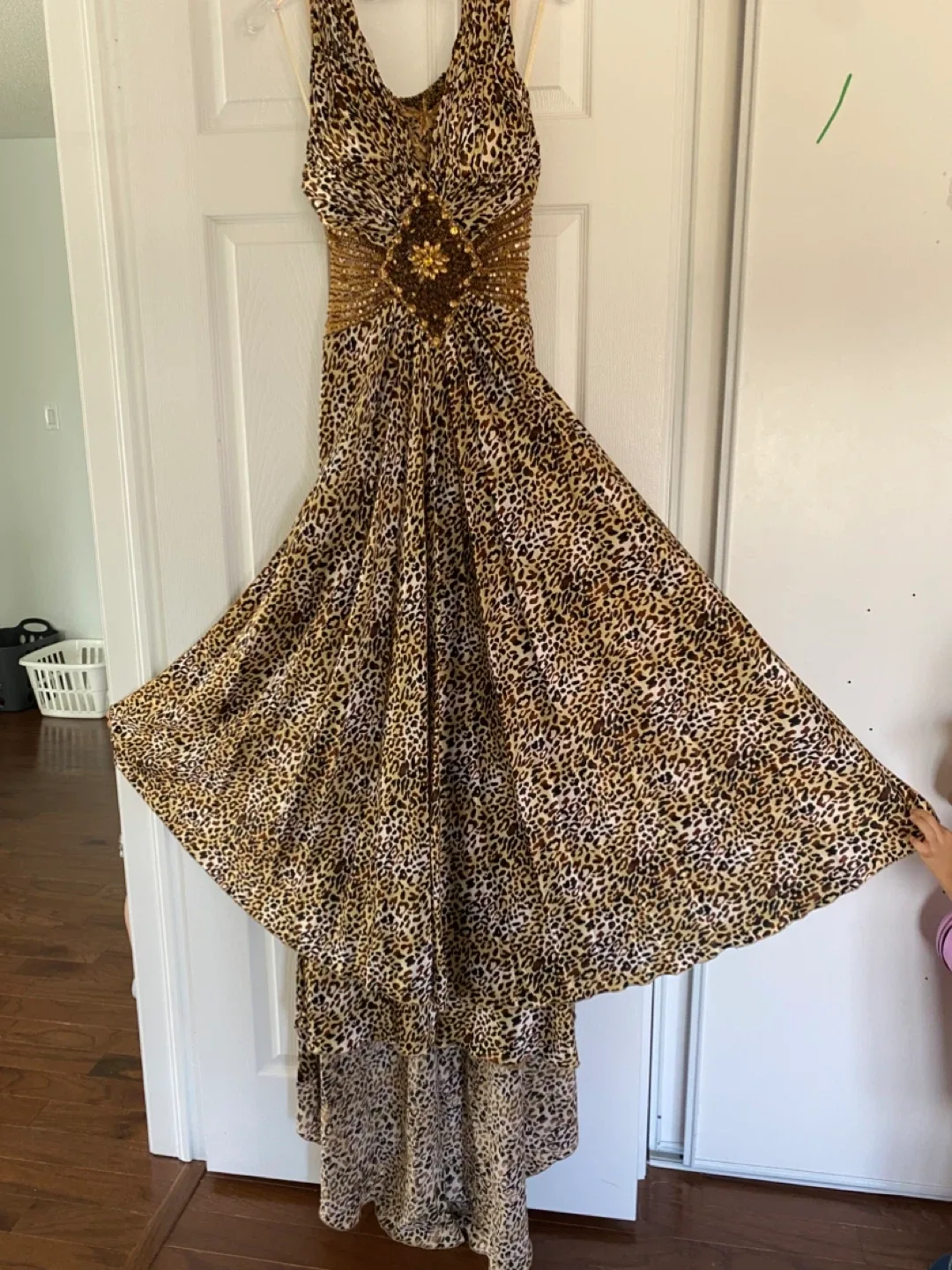 Leopard Print Halter Maxi Dress image indicator(6)