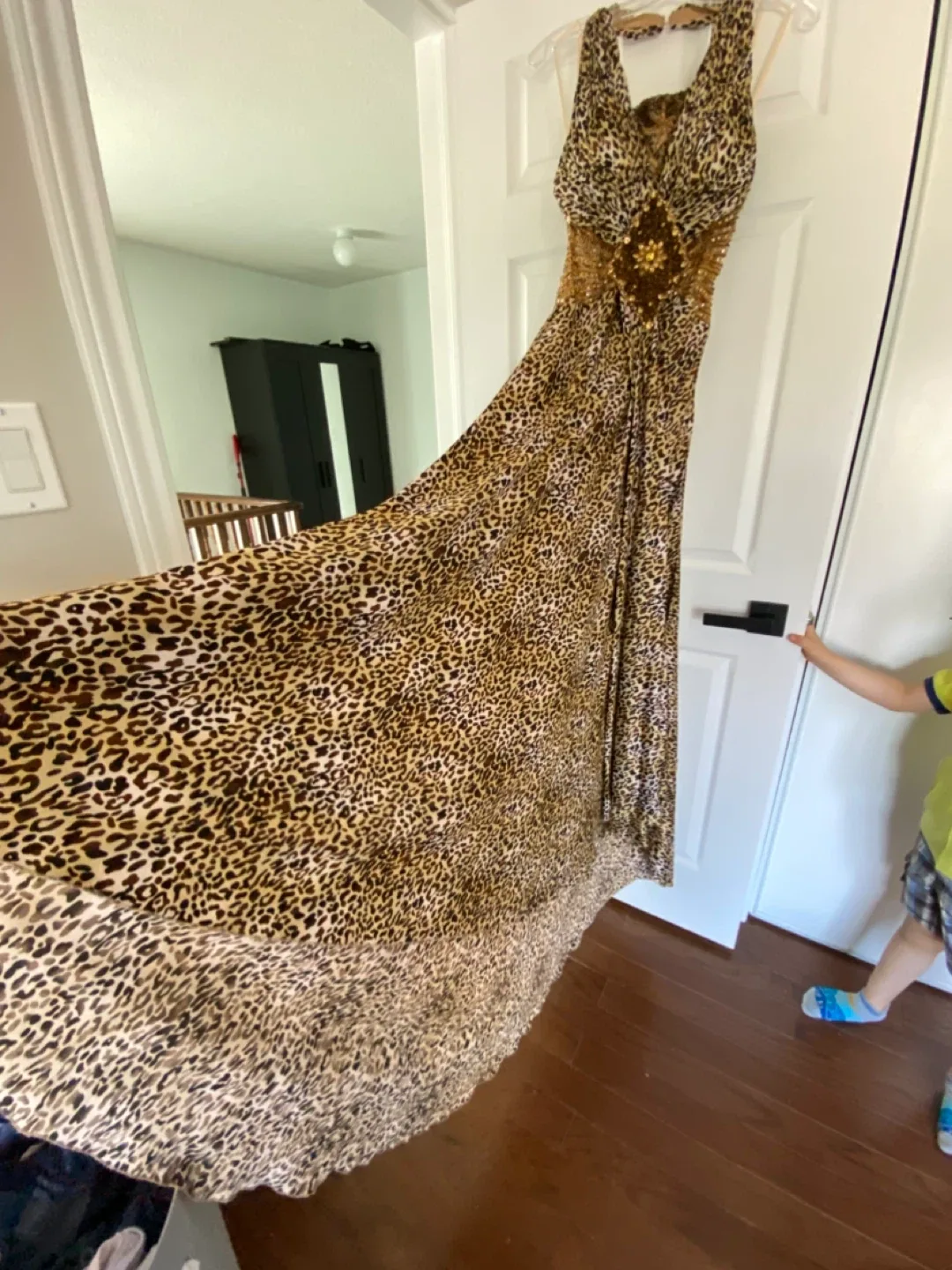 Leopard Print Halter Maxi Dress image indicator(2)