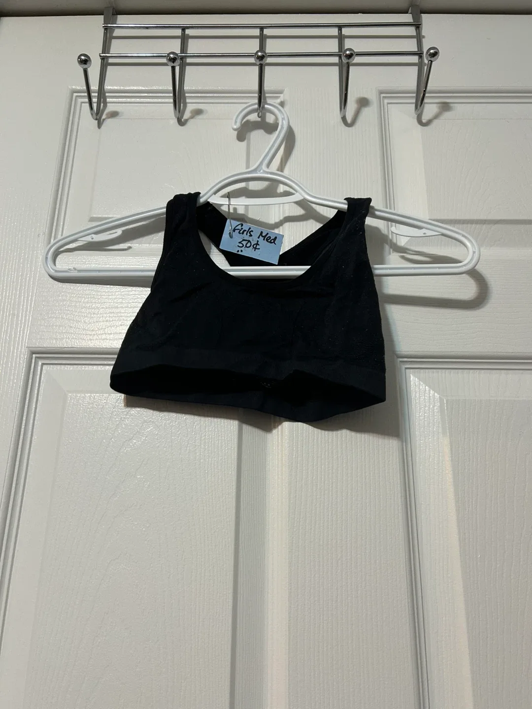 Girls Sz M black sports bra
