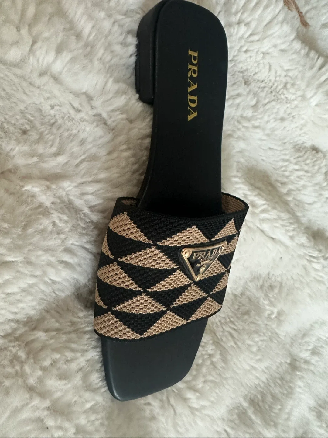 Prada Geometric Logo Slides - Size 37 image indicator(6)