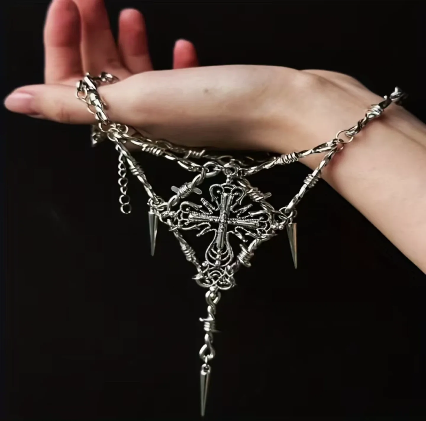 Cross Pendant Silver Necklace