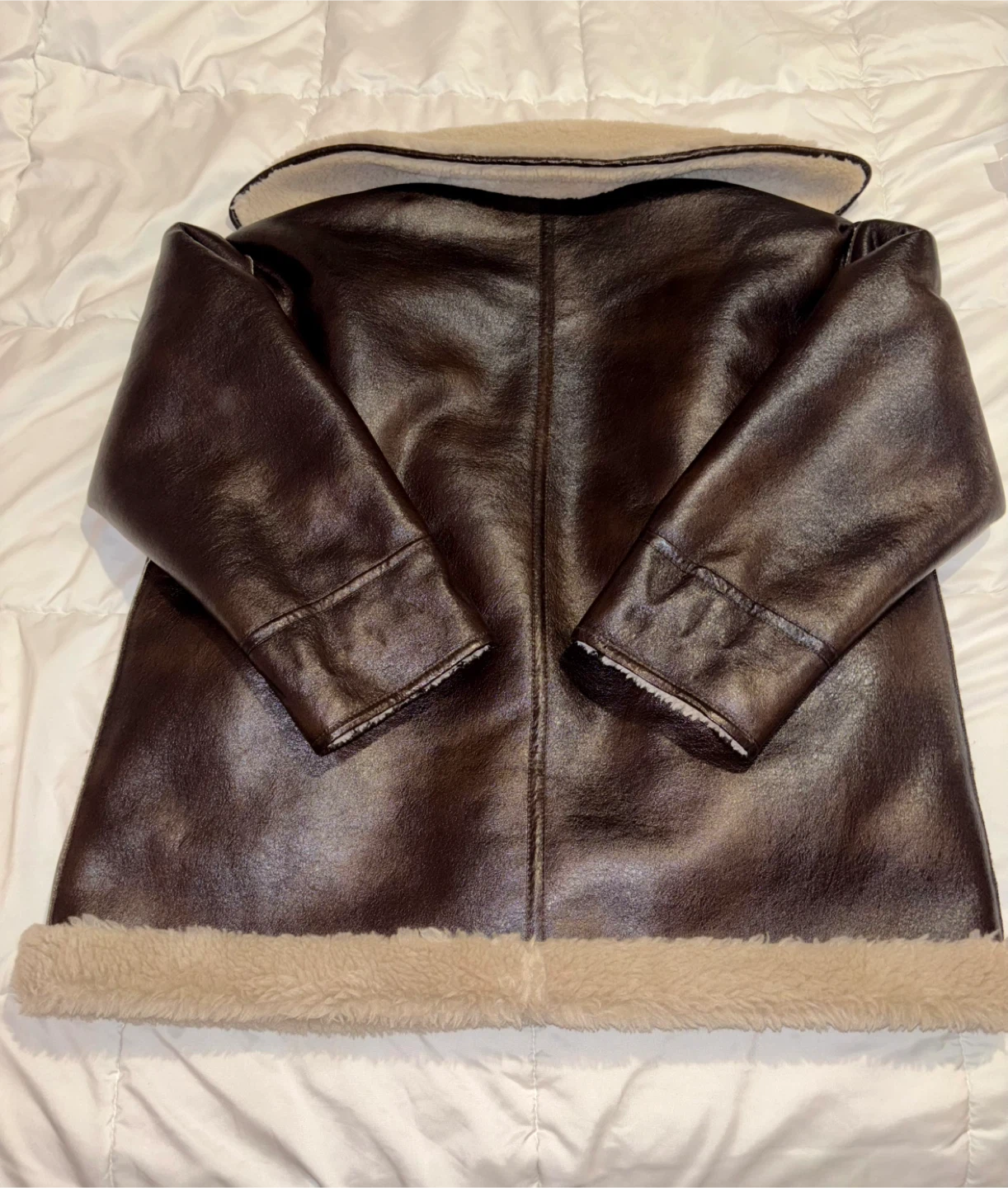 Vegan leather sherpa jacket - photo 4
