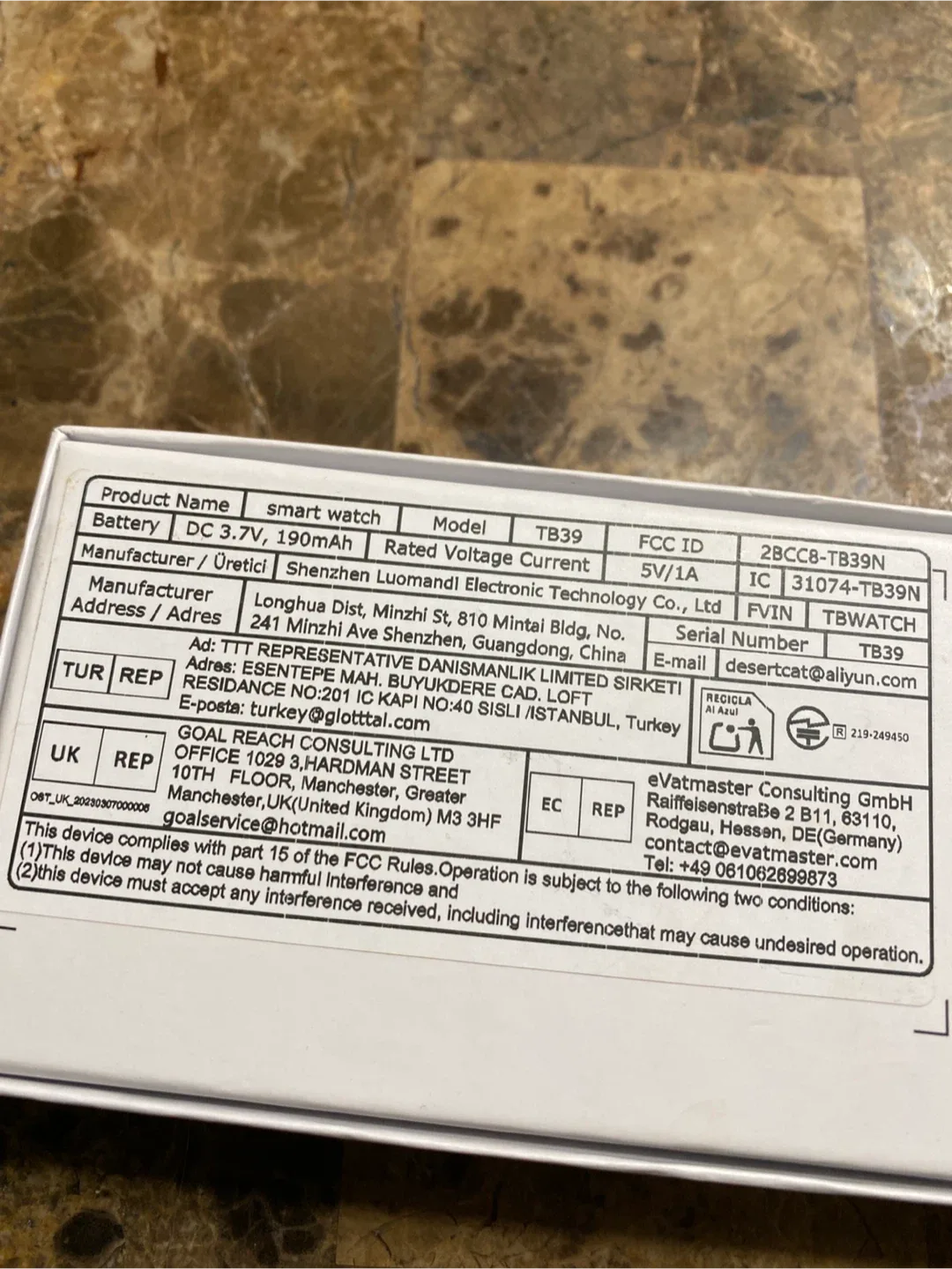 Smart Watch TB39 - New in Box image indicator(3)