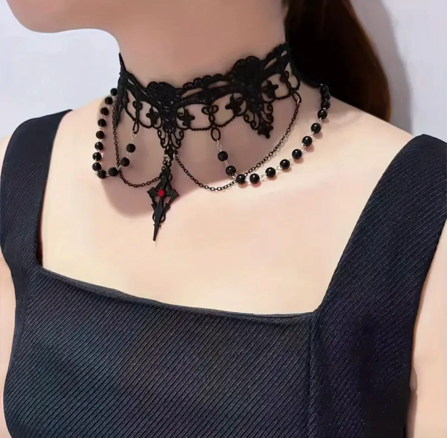 Black Lace Choker Necklace