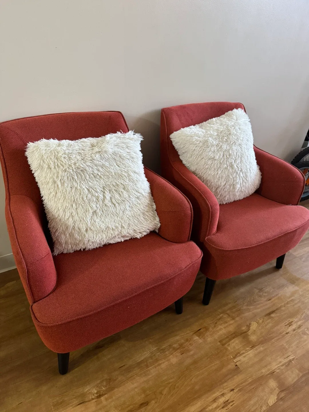 Pair of orange Accent Chairs image indicator(2)