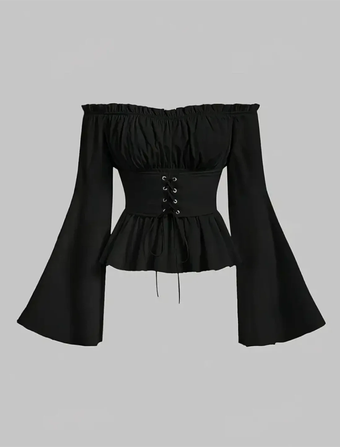 Black Off-Shoulder Corset Top