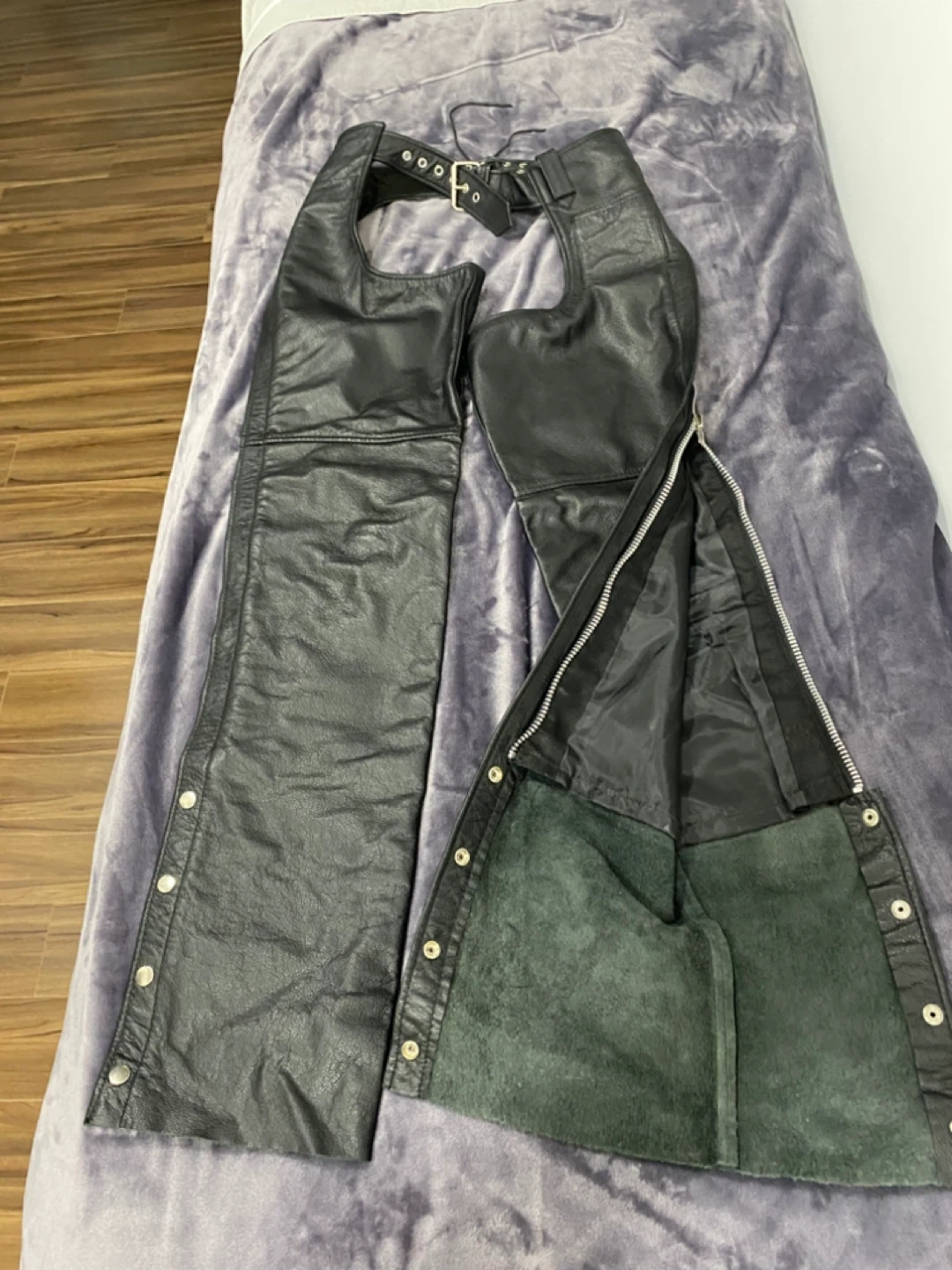 FMC Leather Motorcycle Chaps - Size XXST