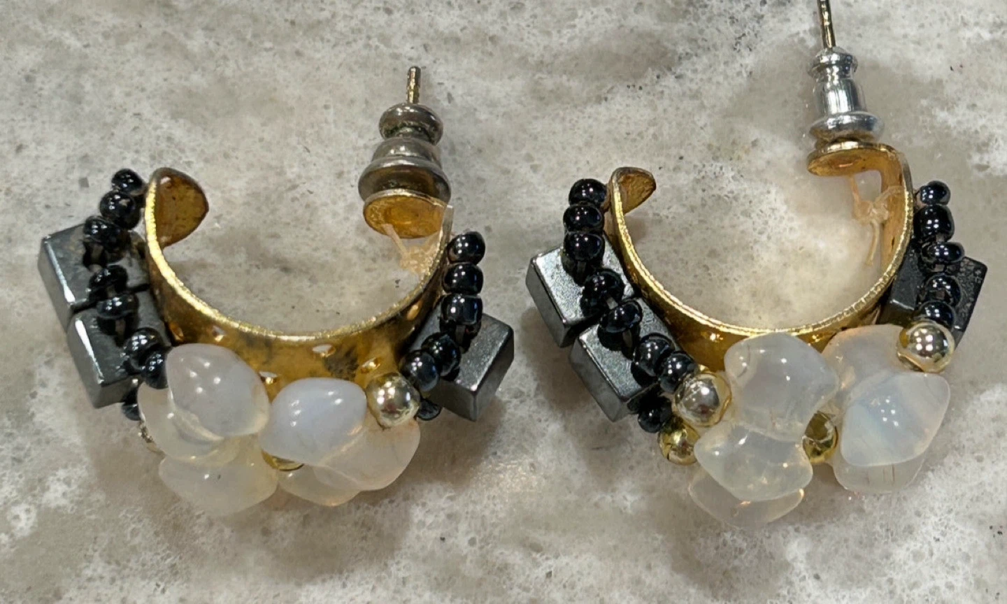 Beautiful Beaded Curved Stud Earrings ($7 each) - photo 3