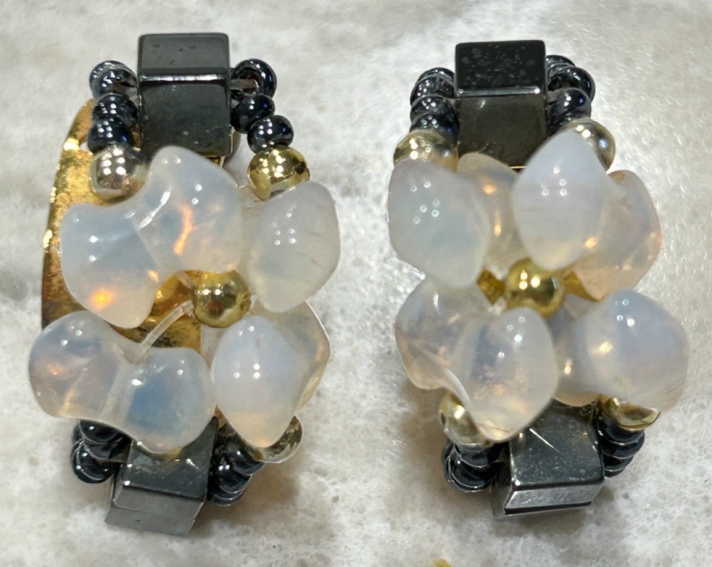 Beautiful Beaded Curved Stud Earrings ($7 each) - photo 2