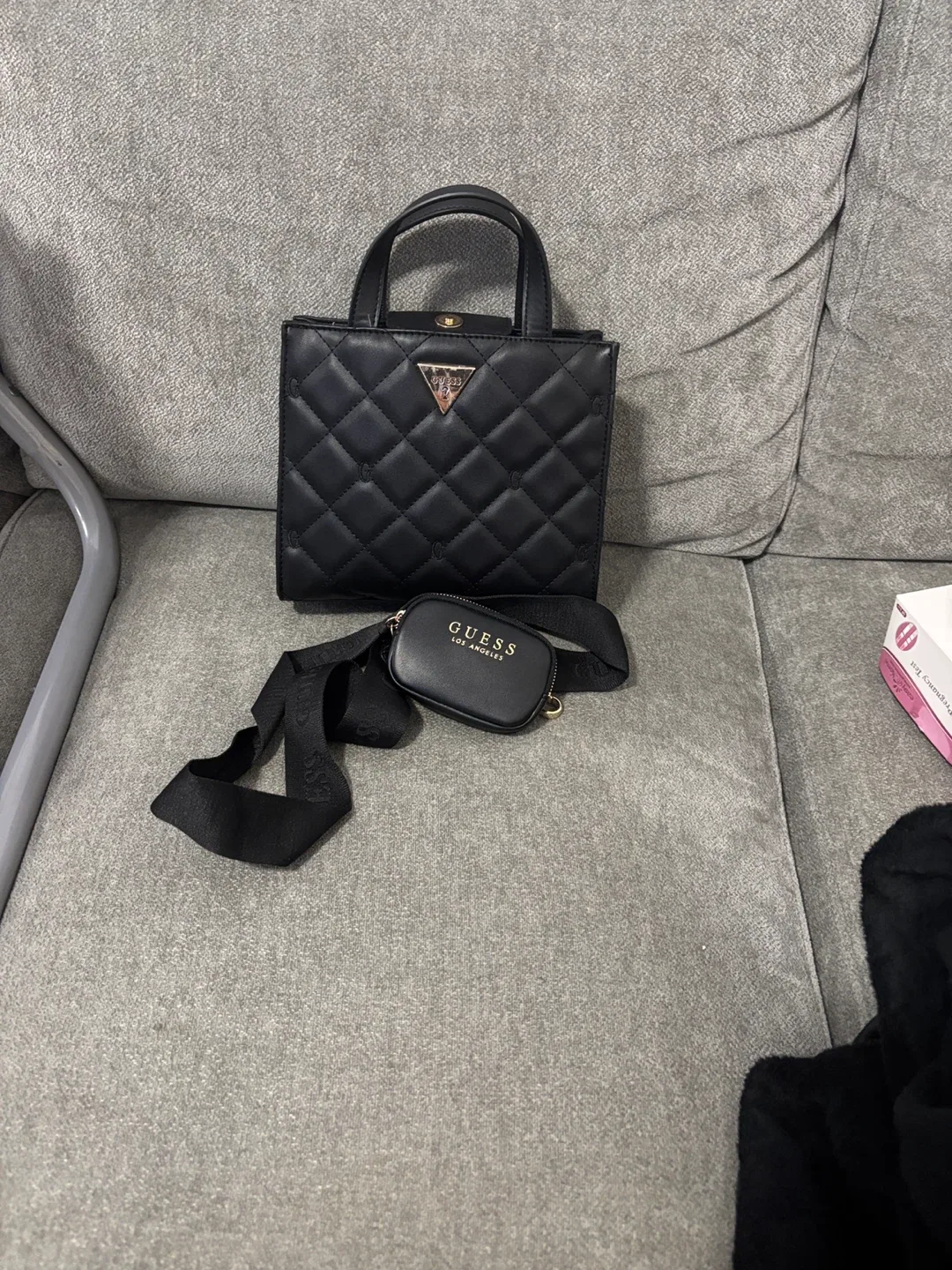 Guess Black Quilted Handbag image indicator(2)