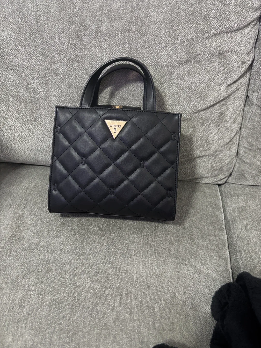 Guess Black Quilted Handbag