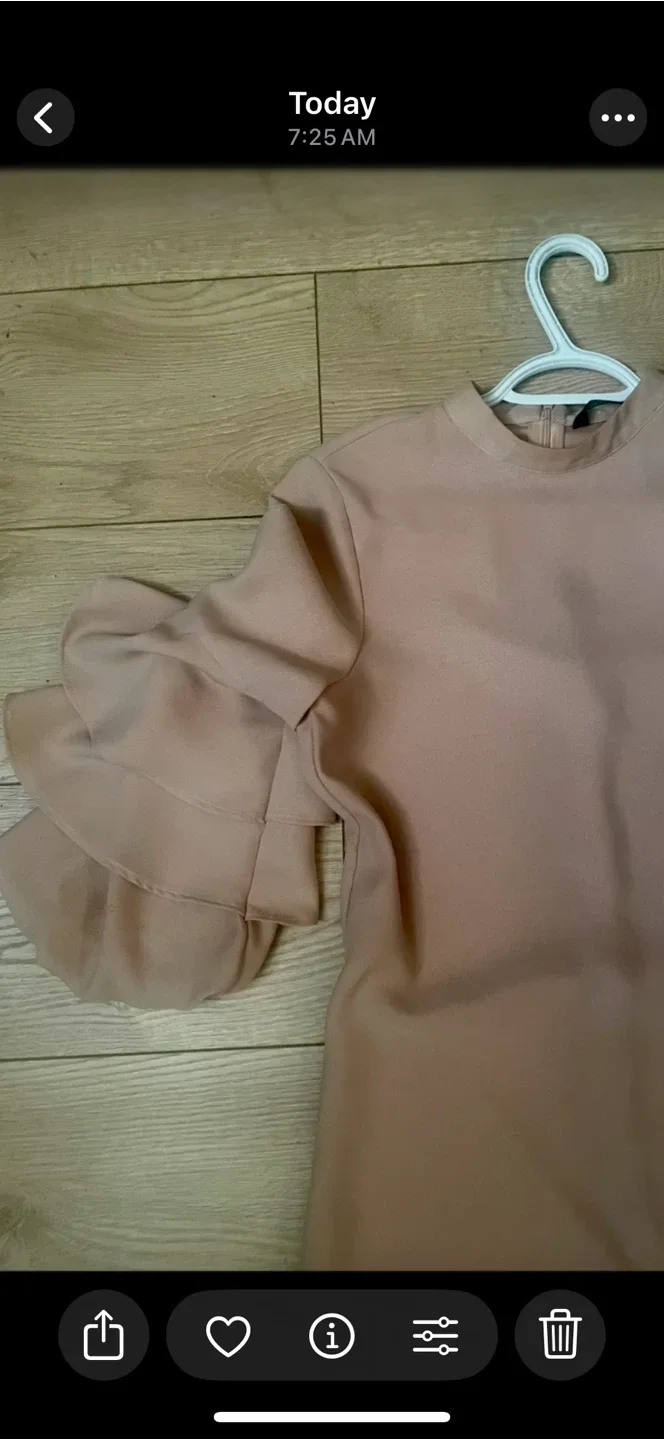 Pink Dress with Ruffle Sleeves