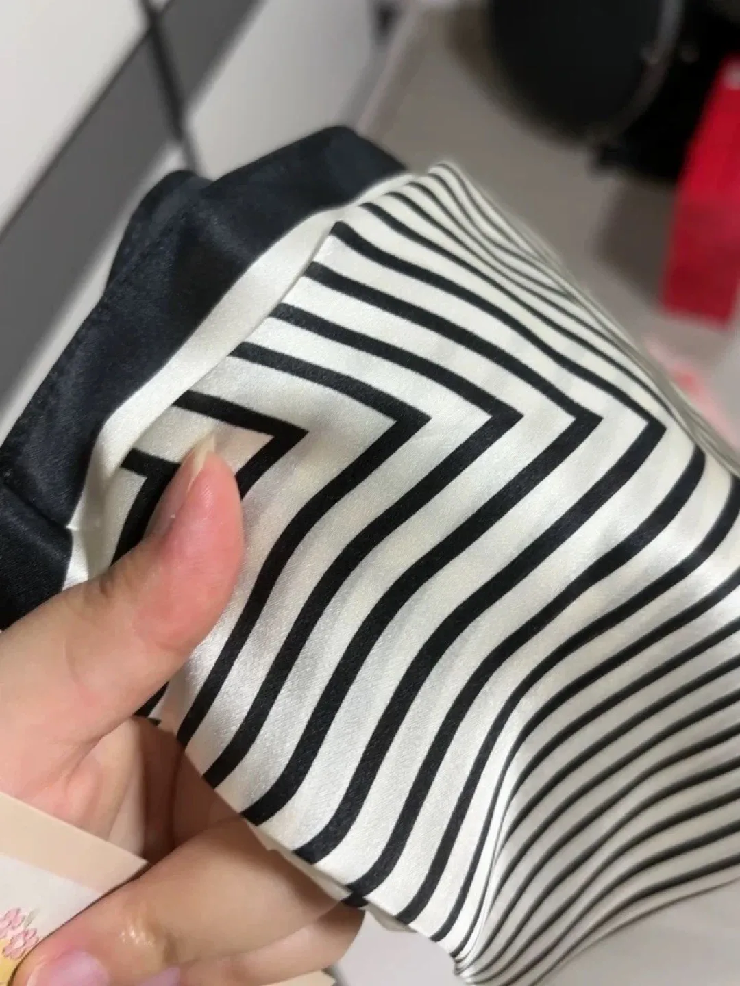 Silk Scarf - Black and White Pattern image indicator(2)