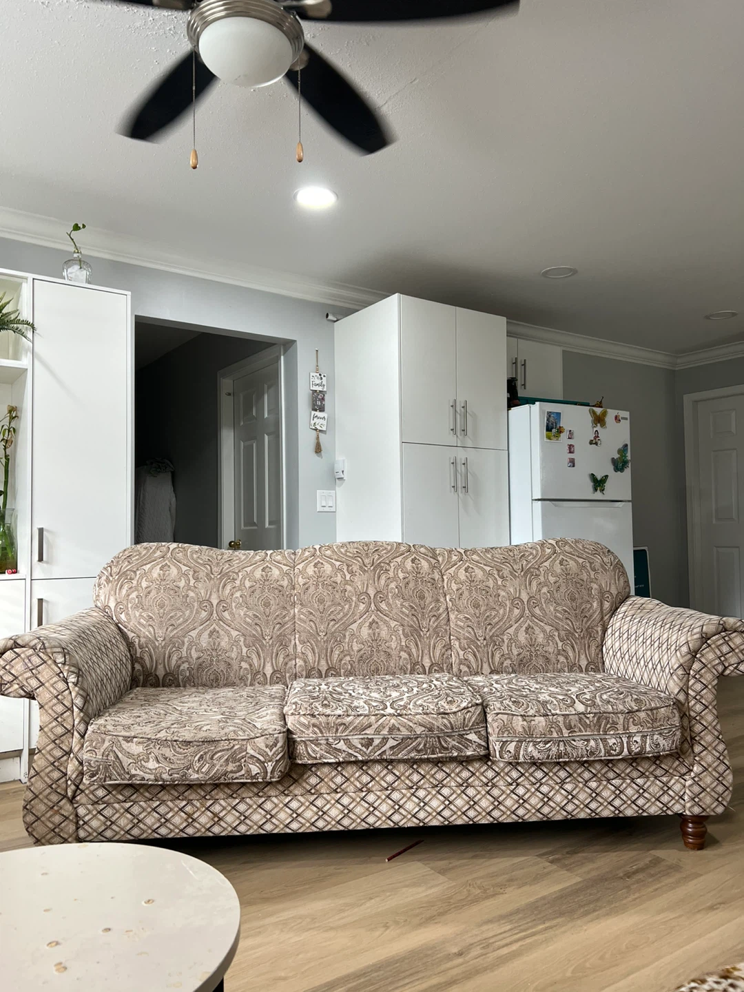 Patterned Beige Sofa