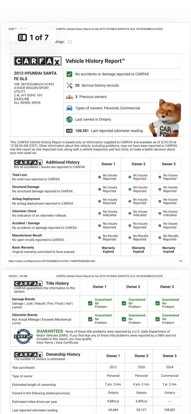 2012 Hyundai Santa Fe GLS - Black SUV image indicator(2)