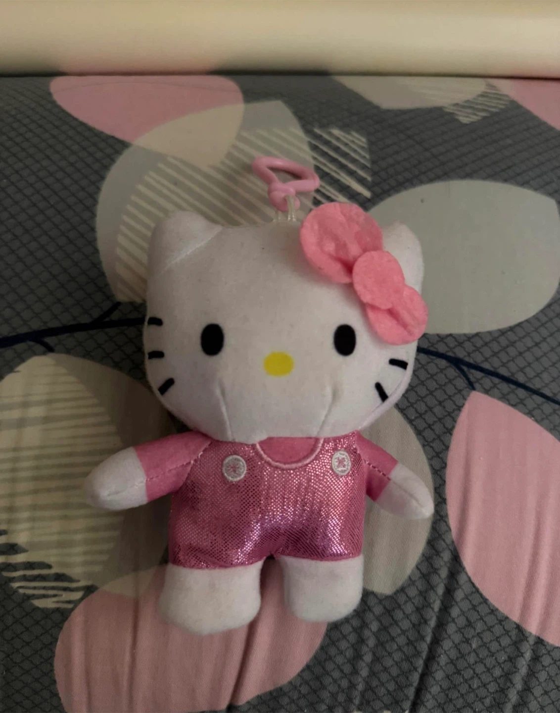 Hello Kitty Pink Shiny Plush Keychain
