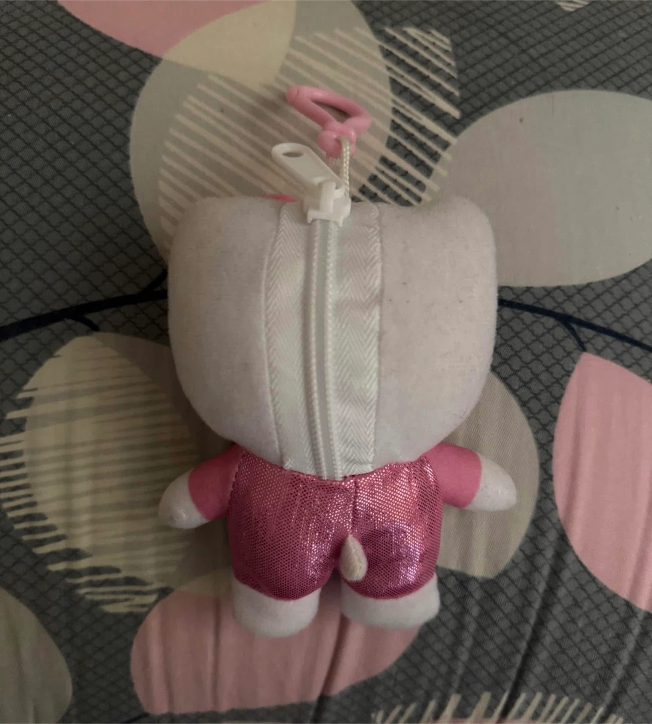 Hello Kitty Pink Shiny Plush Keychain - photo 2