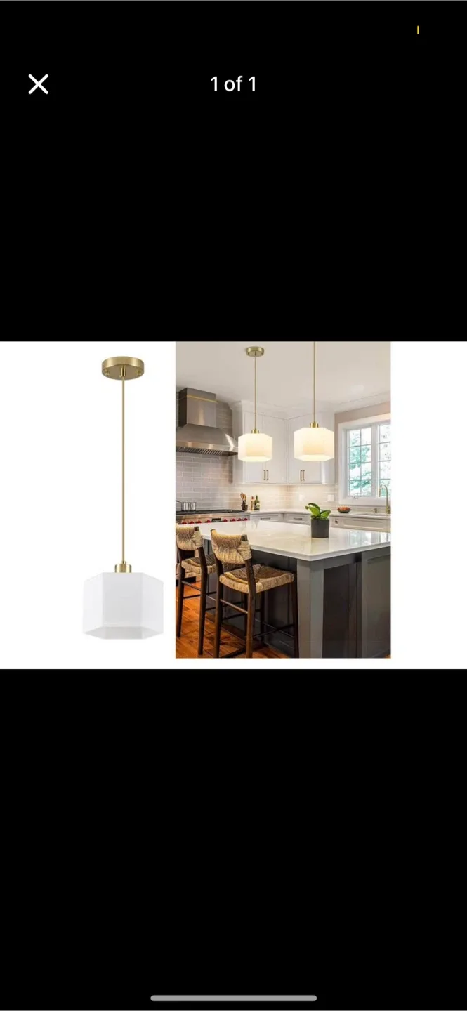 Modern White & Gold Pendant Light