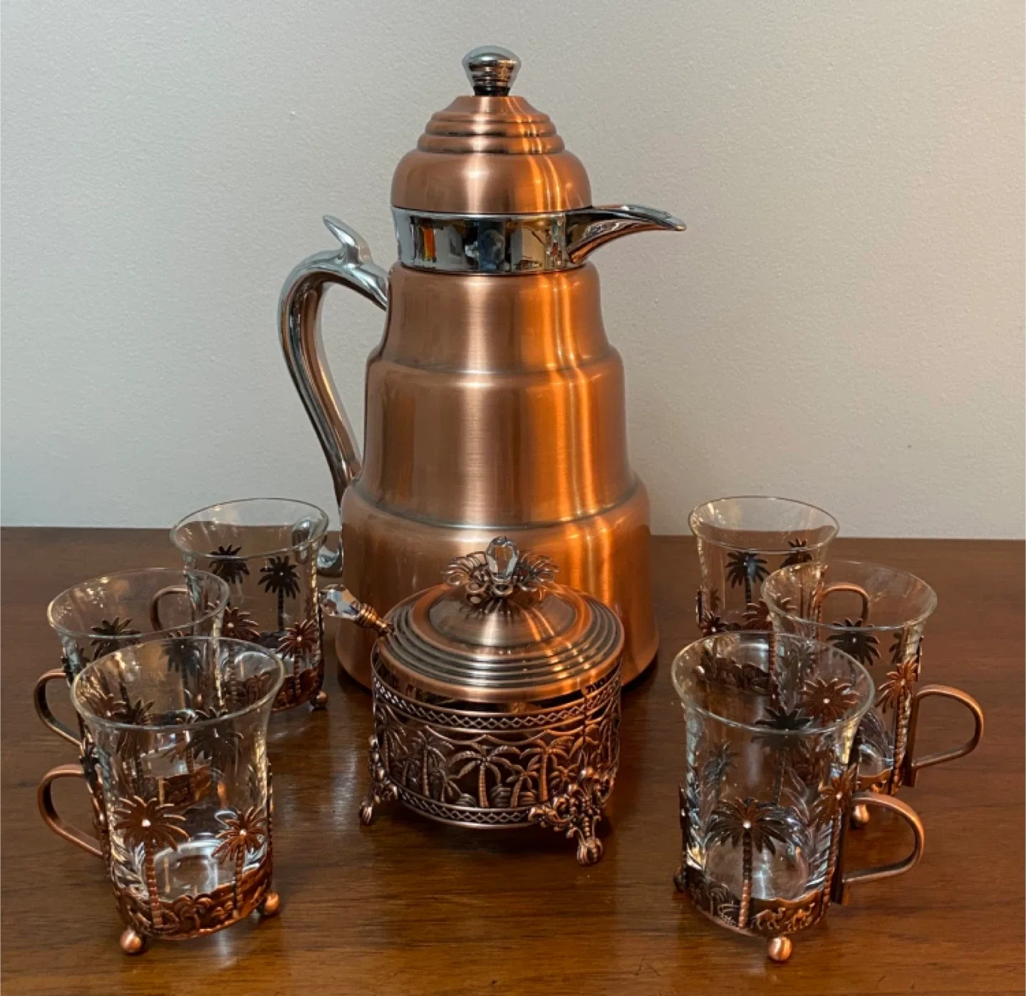 Vintage Copper Finish Coffee Set thumbnail