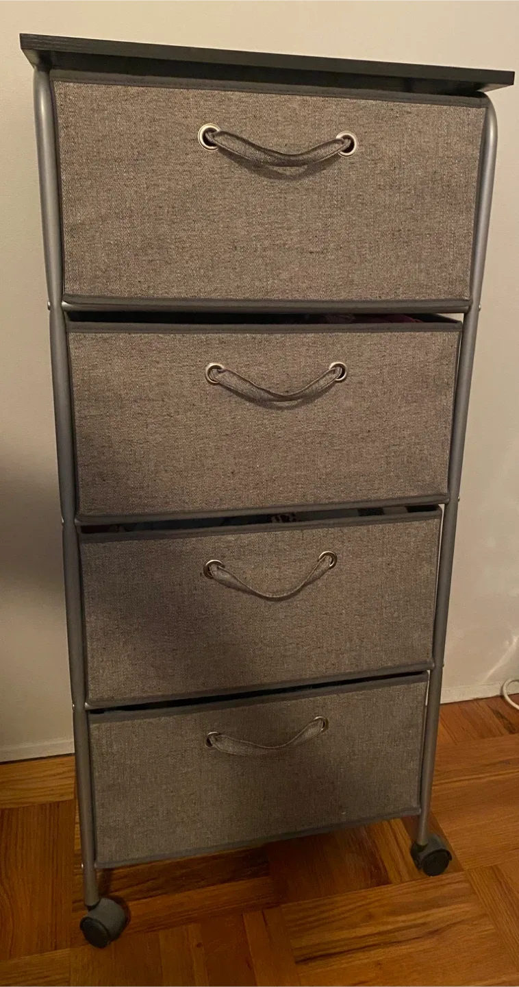 Rolling 4-Drawer Fabric Storage Cart thumbnail
