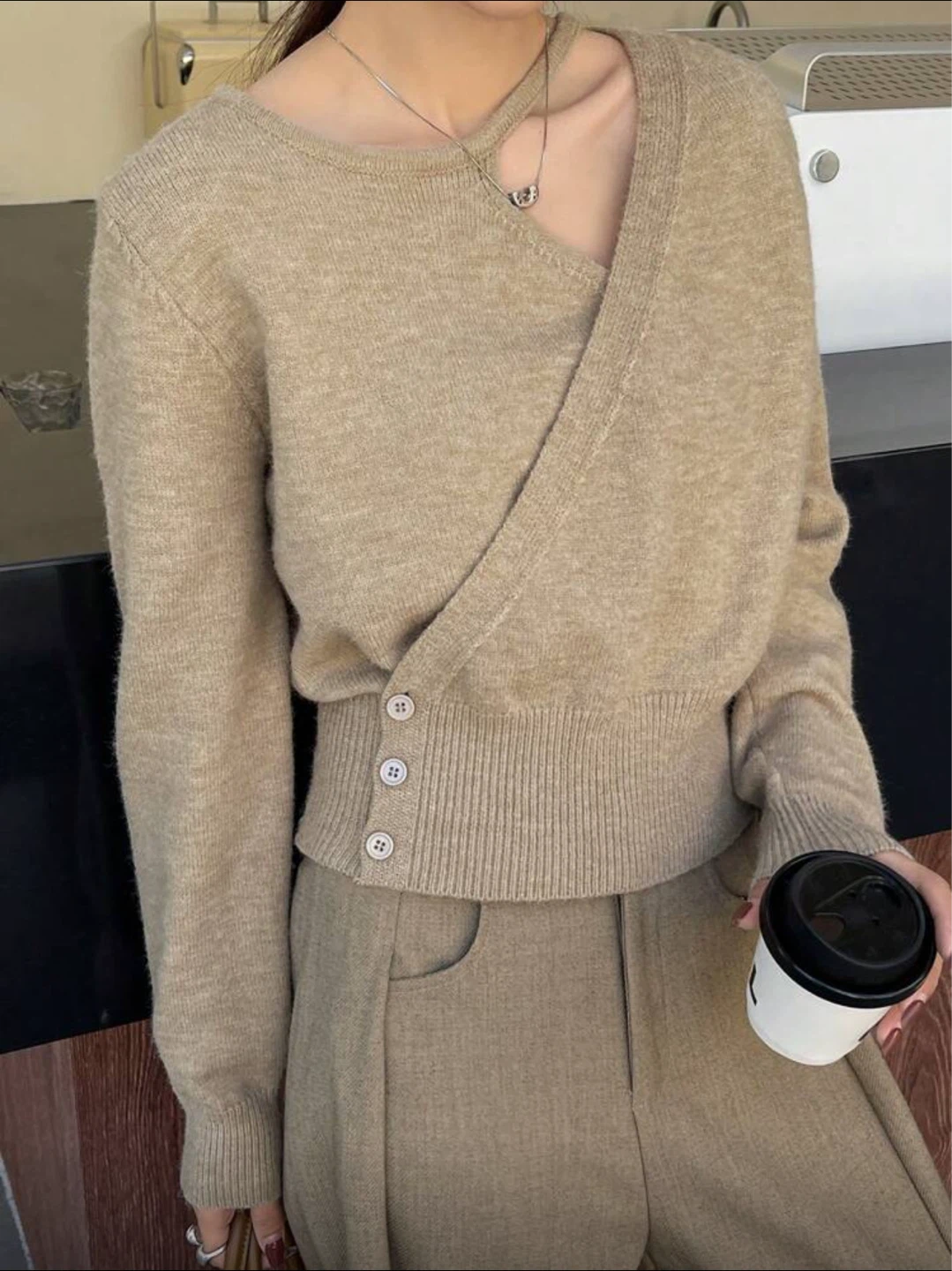 Apricot Knit Cardigan