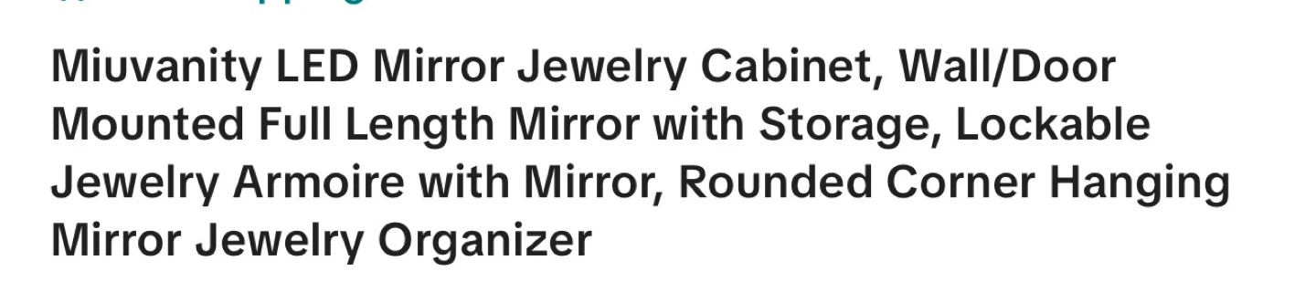 Miuvanity LED Mirror Jewelry Cabinet, White - photo 2