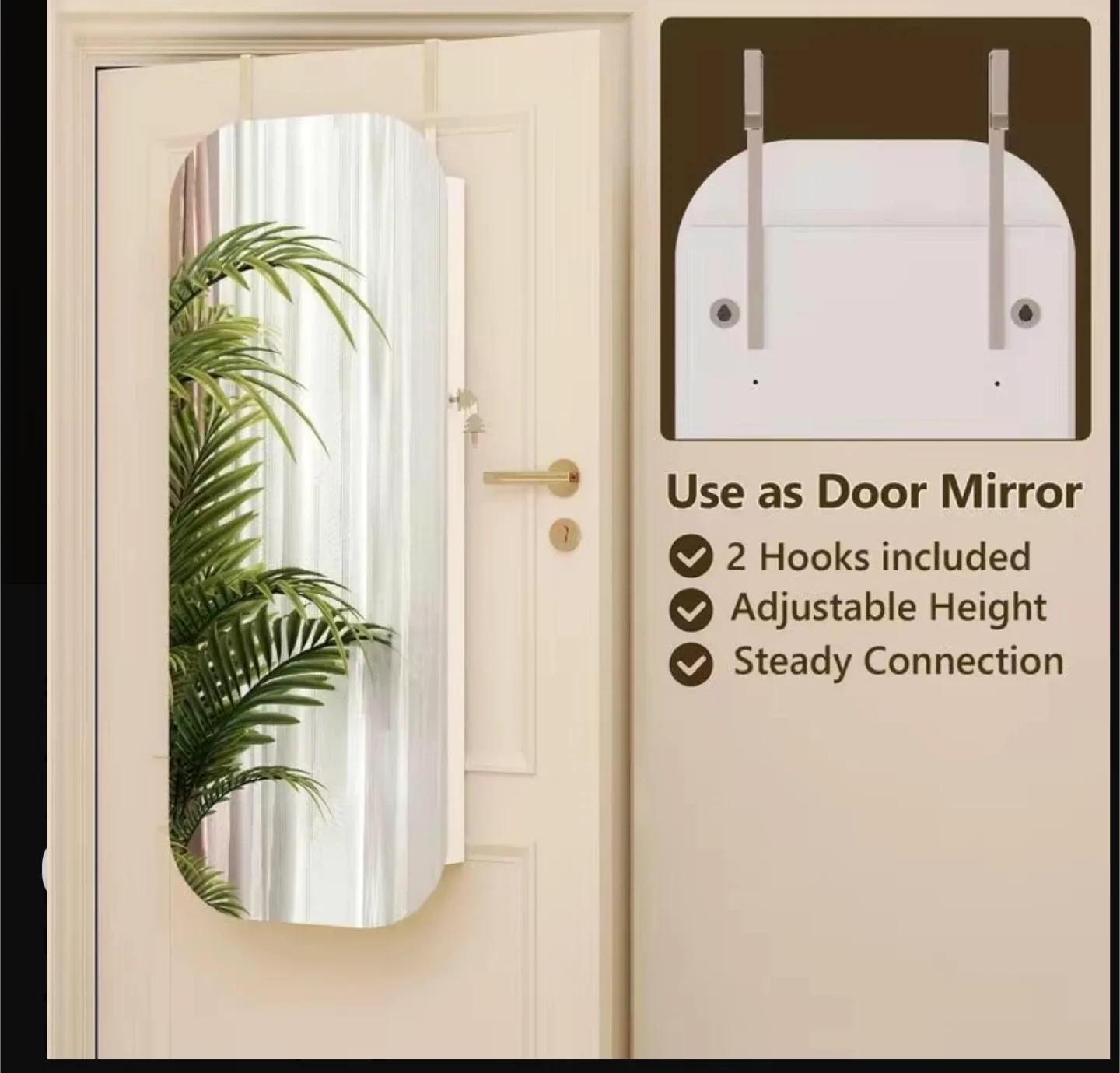 Miuvanity LED Mirror Jewelry Cabinet, White image indicator(8)