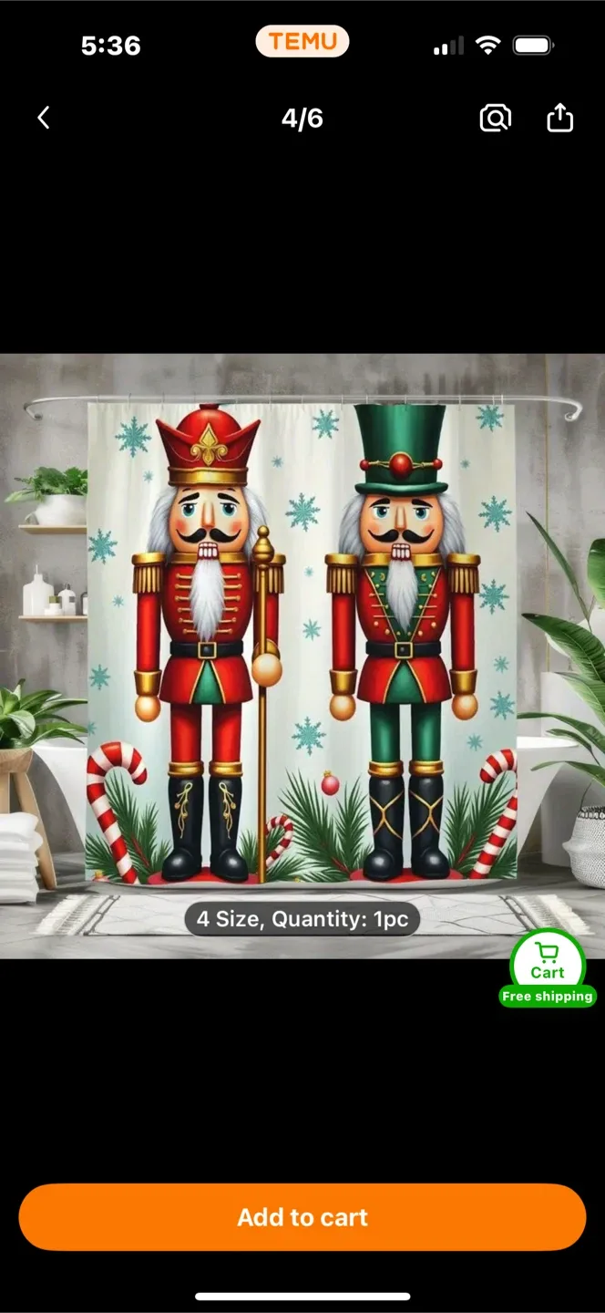 Nutcracker Shower Curtain - 180x180cm image indicator(3)