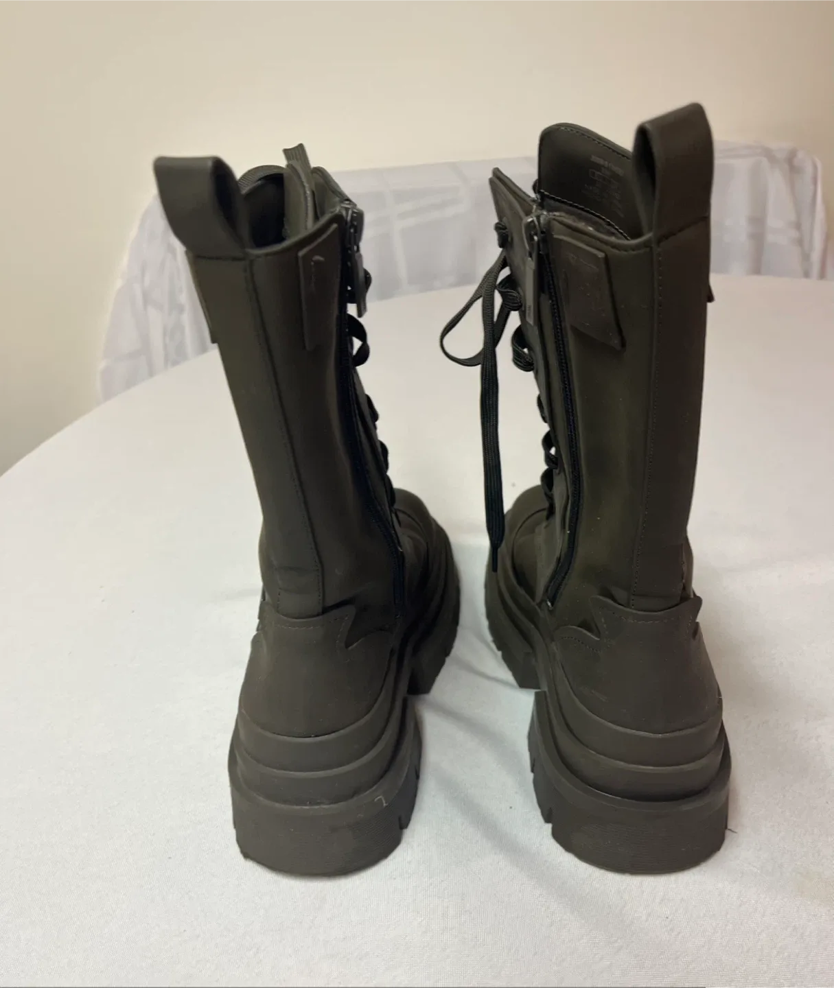 Ladies Size 5.5 Brown Combat Boots - Chunky Soles image indicator(4)