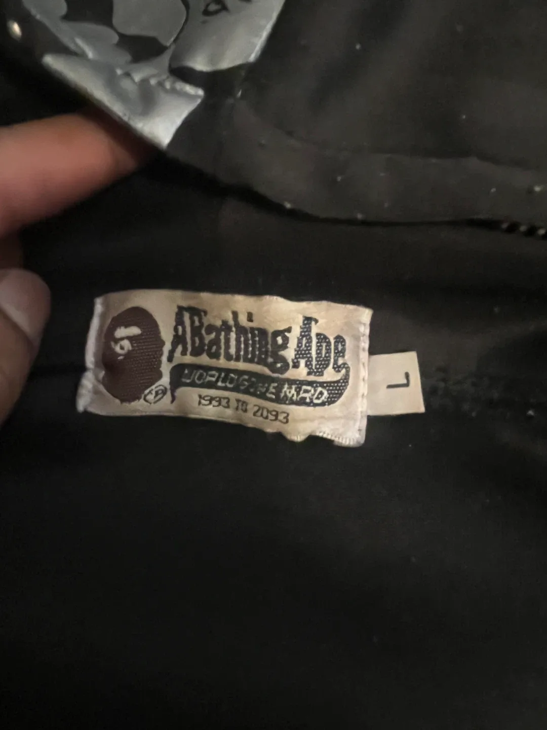 Bathing Ape (BAPE) Black and gold Zip-Up Hoodie broken zipper image indicator(7)
