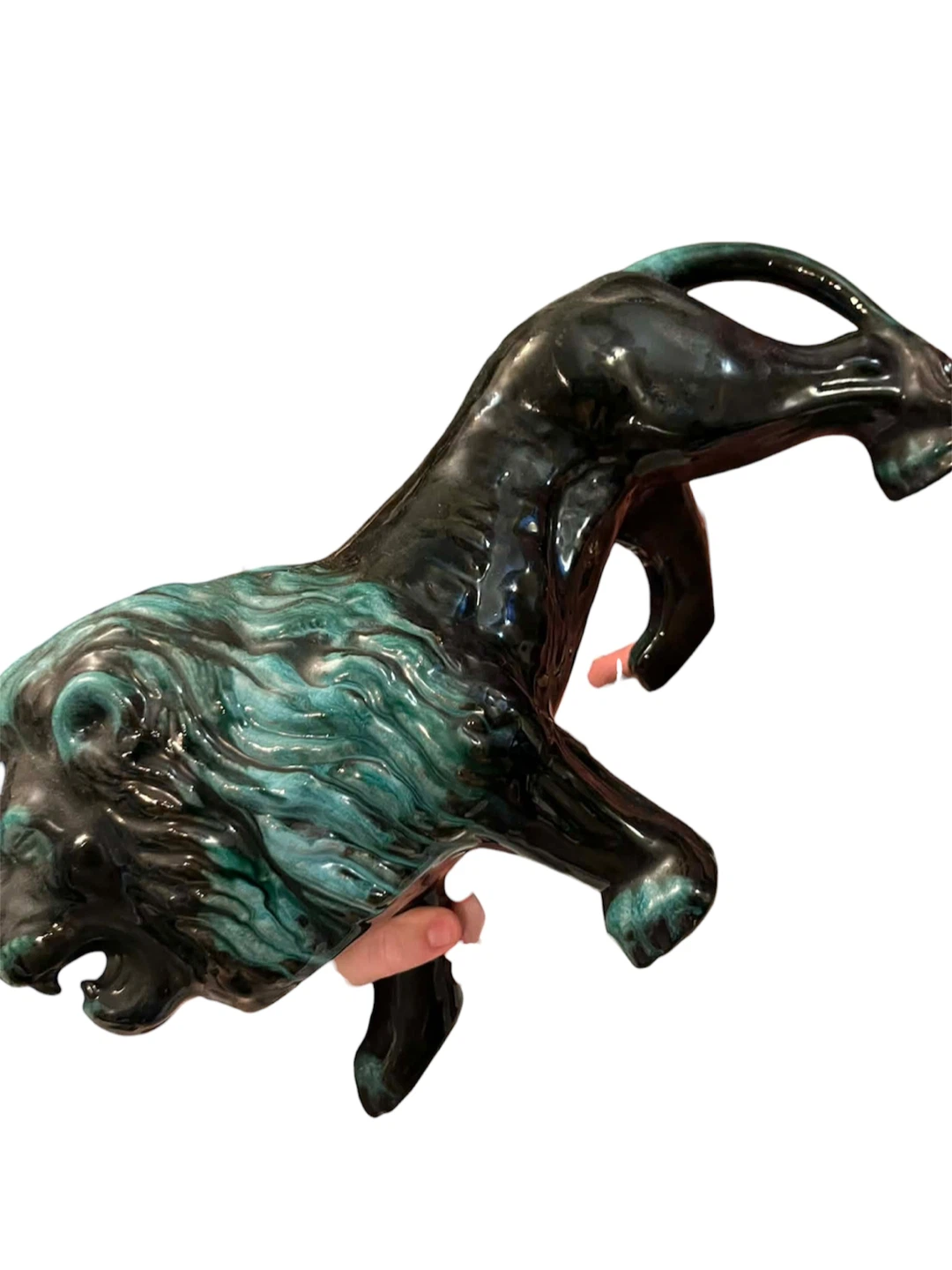 BLUE MOUNTAIN POTTERY - LARGE GREEN LION - photo 3
