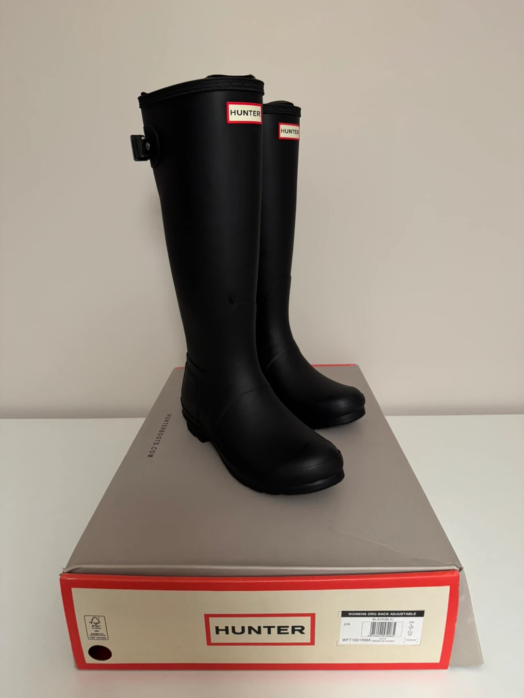 Hunter Black Original Tall Adjustable Boot, Size 7 - photo 5