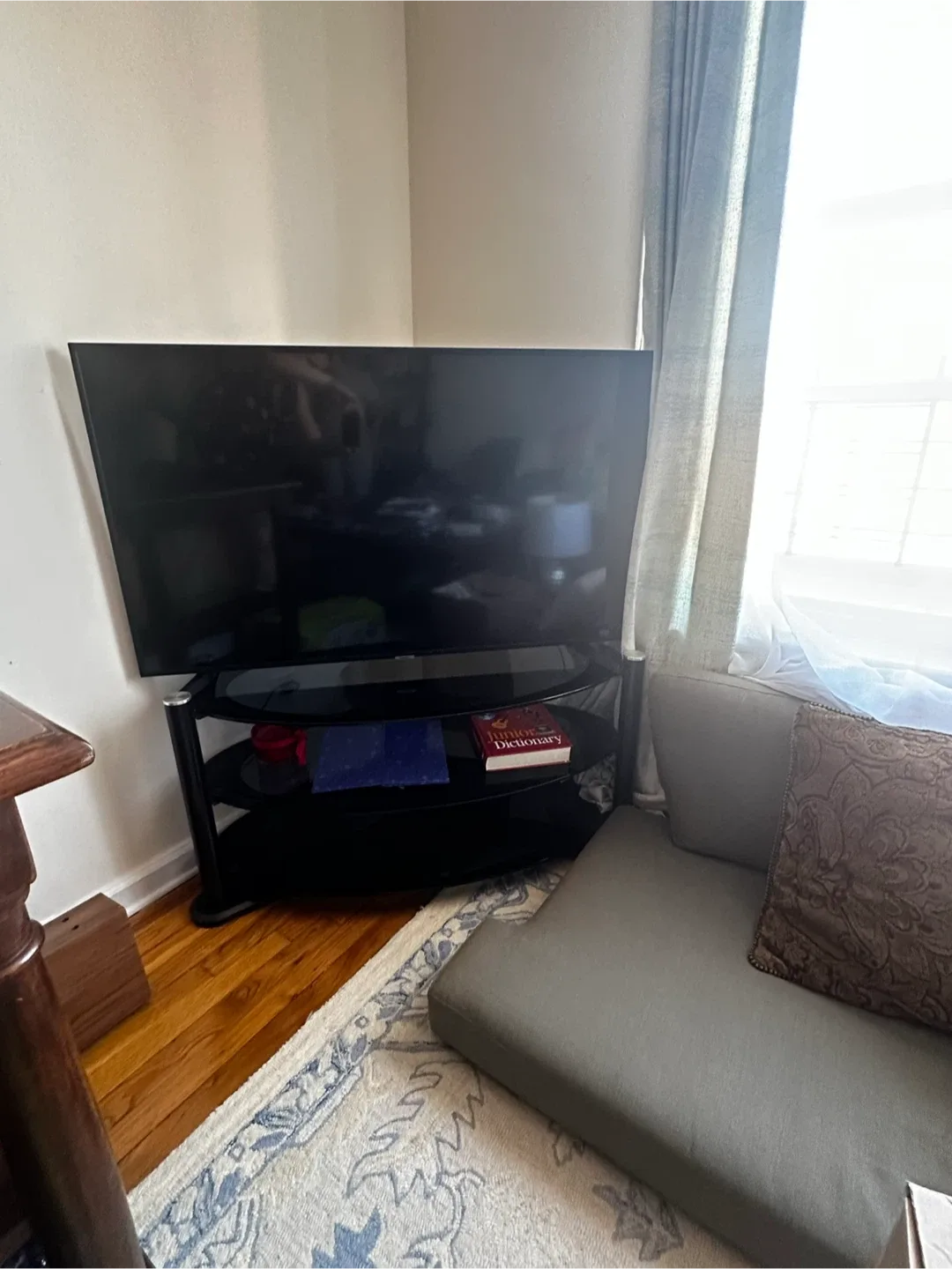 Black Glass TV Stand - 41" x 22" image indicator(2)