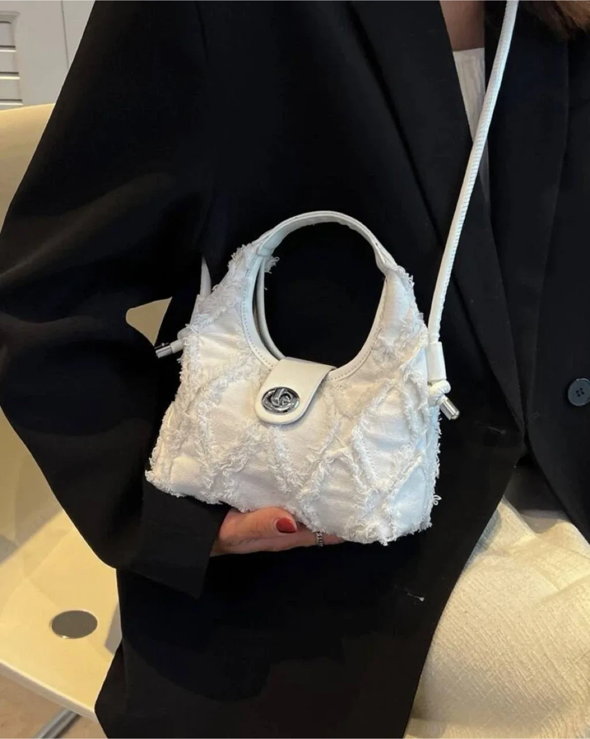 White Denim Handbag thumbnail