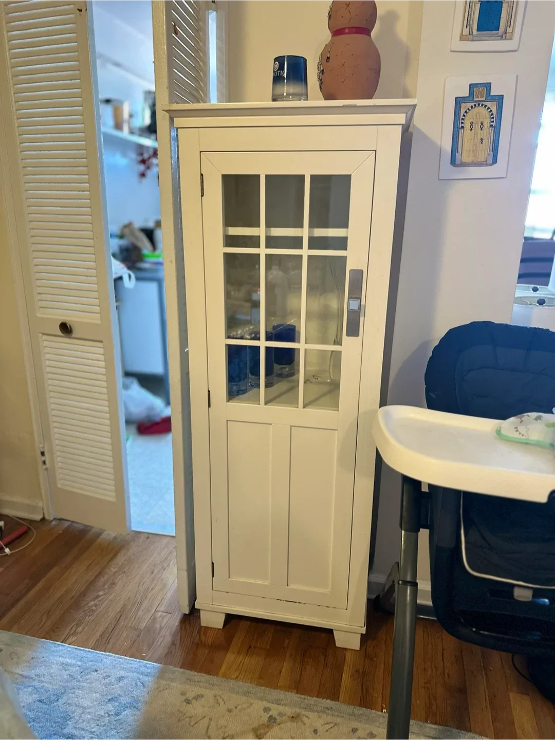 Crate & Barrel • White Display Cabinet - 5ft Tall