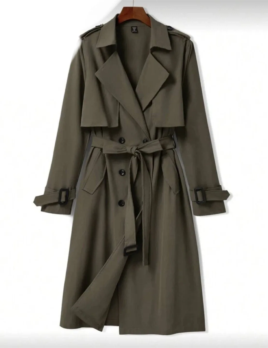 Olive Green Trench Coat , XL-XXL thumbnail