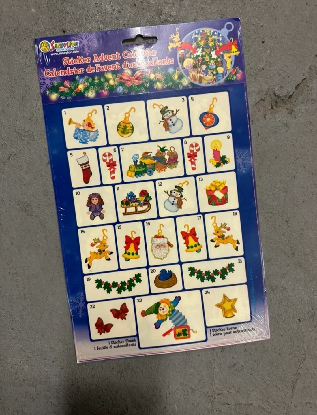 Vintage Sandylion Sticker Christmas Advent Calendar - New!