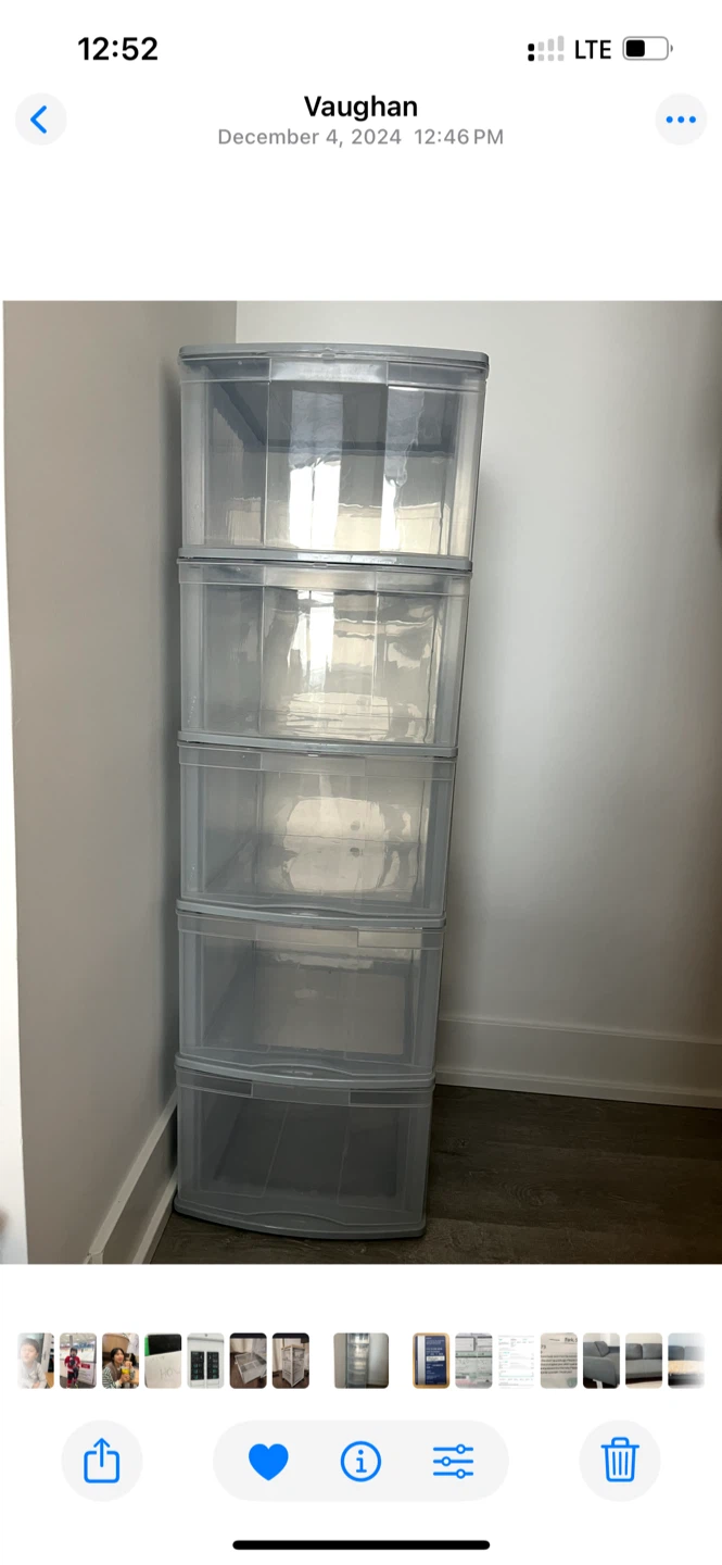 5-Drawer Storage Tower - Clear