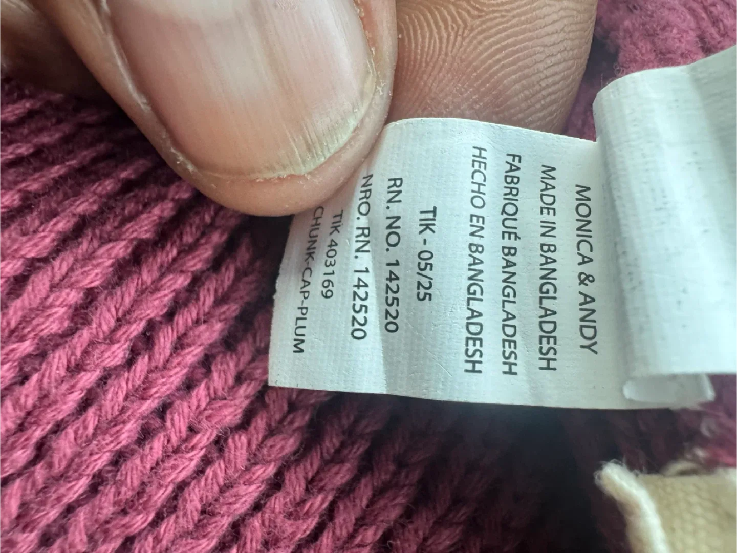 Monica & Andy Organic Cotton Beanie Hat - Size 6Y+ image indicator(6)