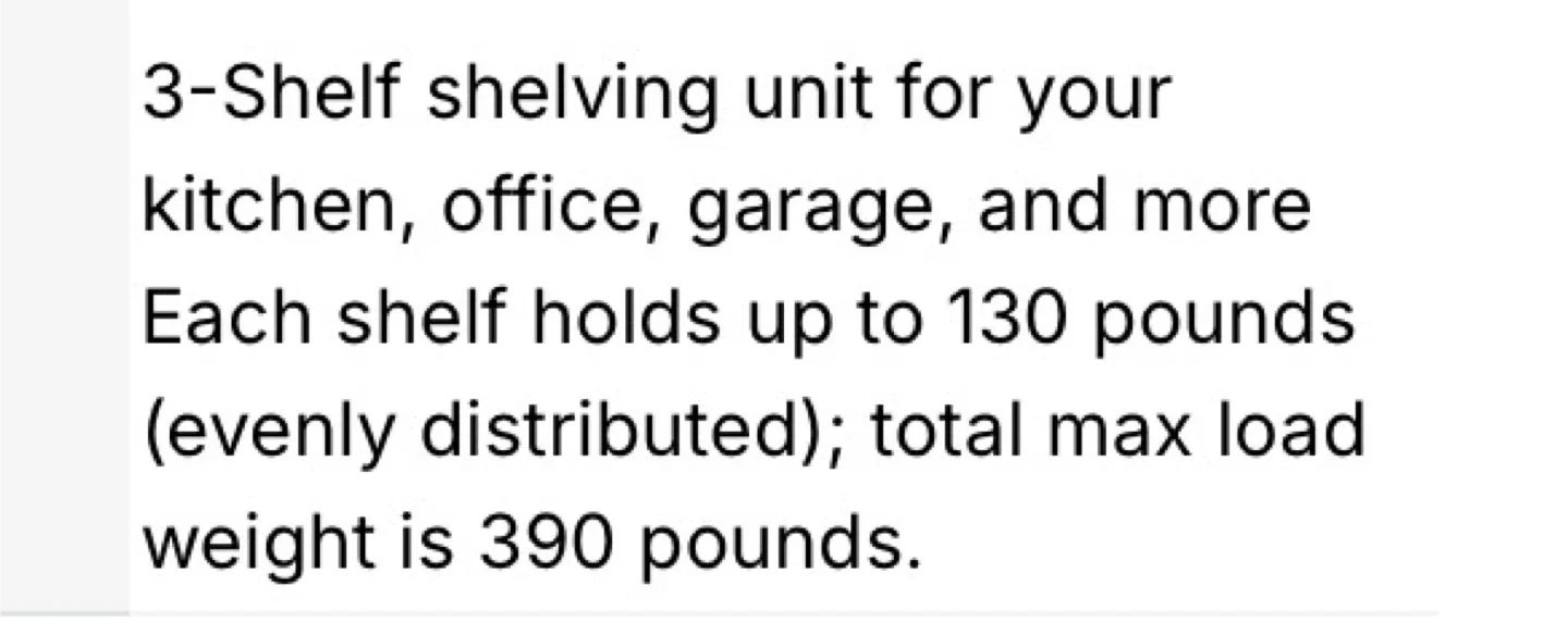 3-Shelf Shelving Unit - Black image indicator(3)