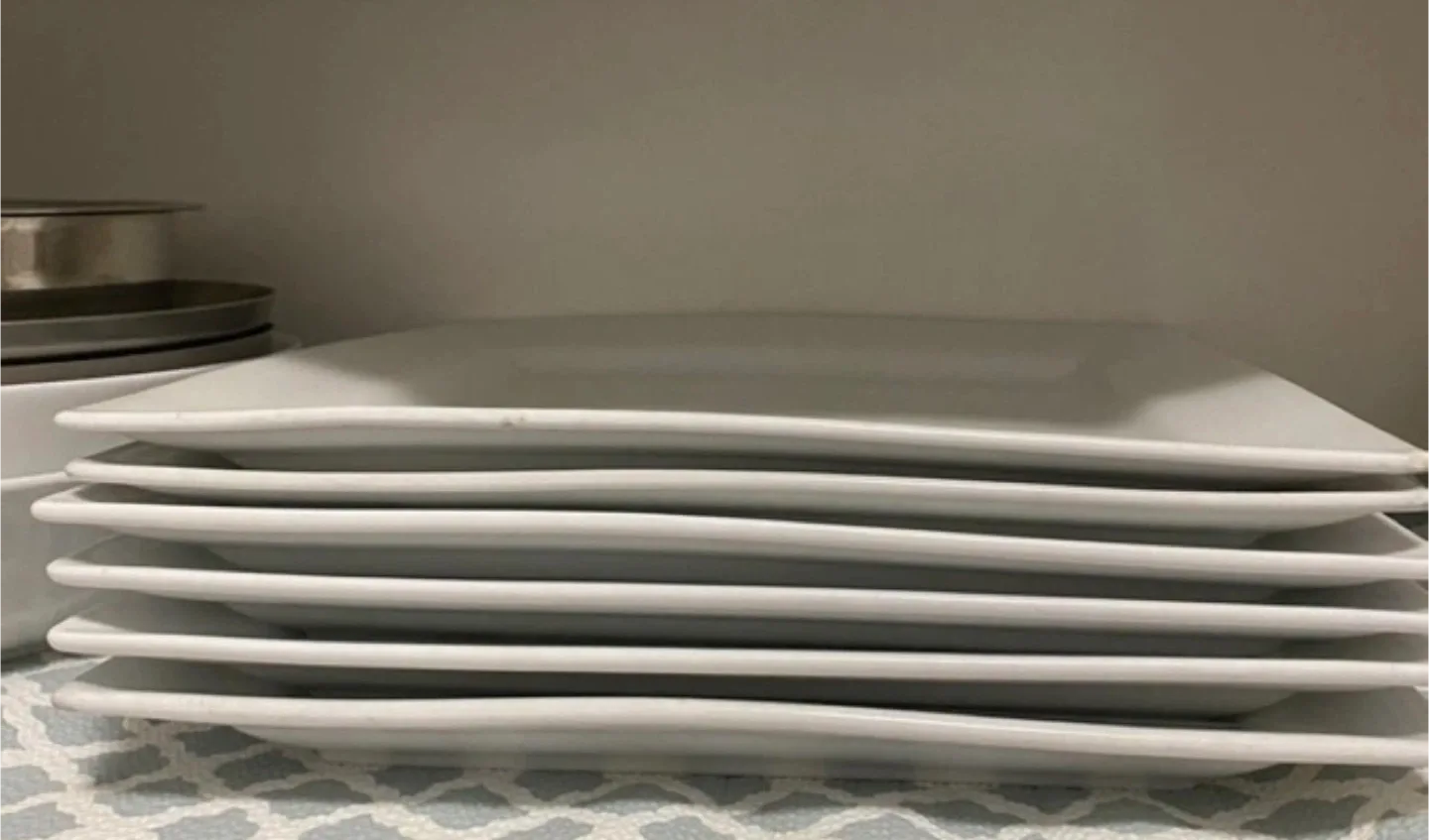 White Square Serving Plate - count of 6 image indicator(4)