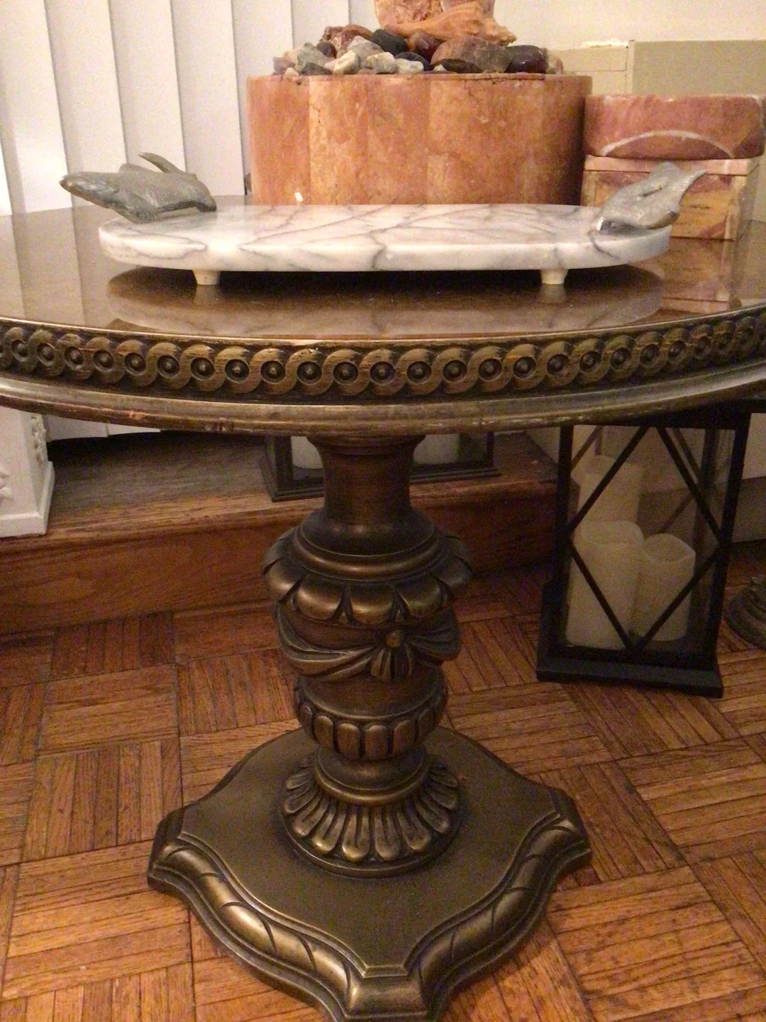 Art Deco Carved Wooden & Glass Coffee Table image indicator(4)