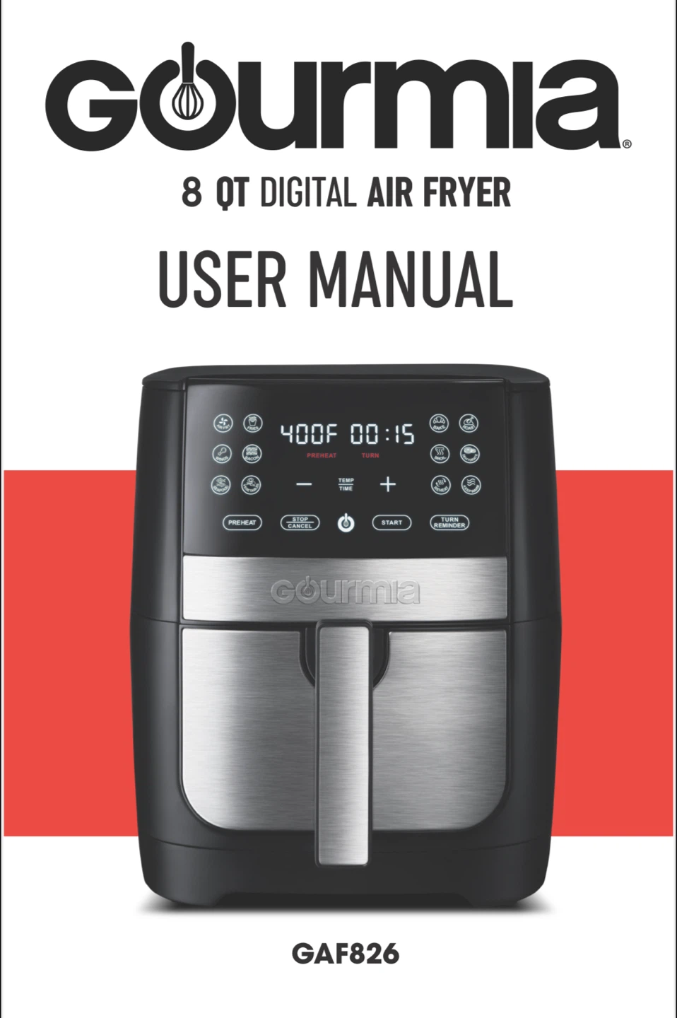 Gourmia 8 QT Digital Air Fryer - Like New!