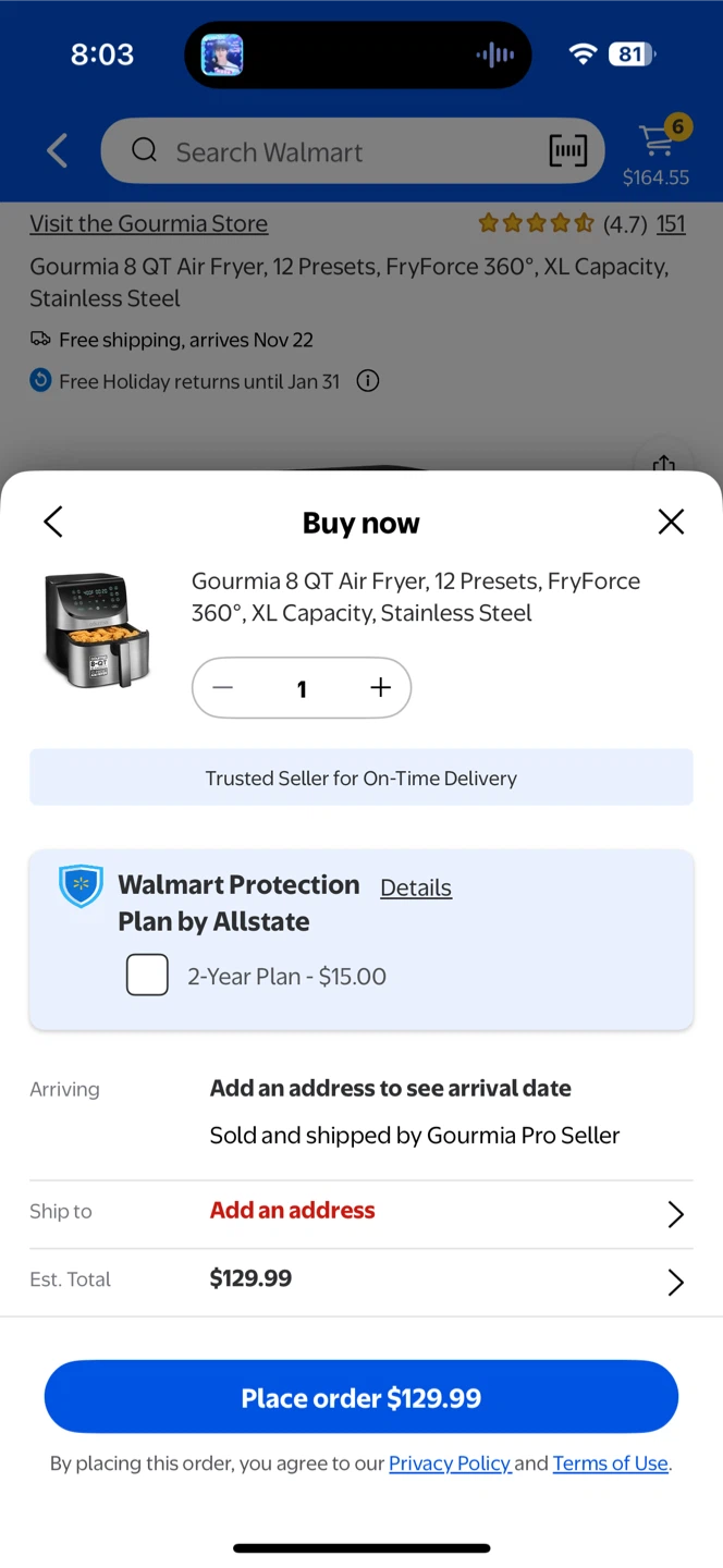 Gourmia 8 QT Digital Air Fryer - Like New! - photo 4