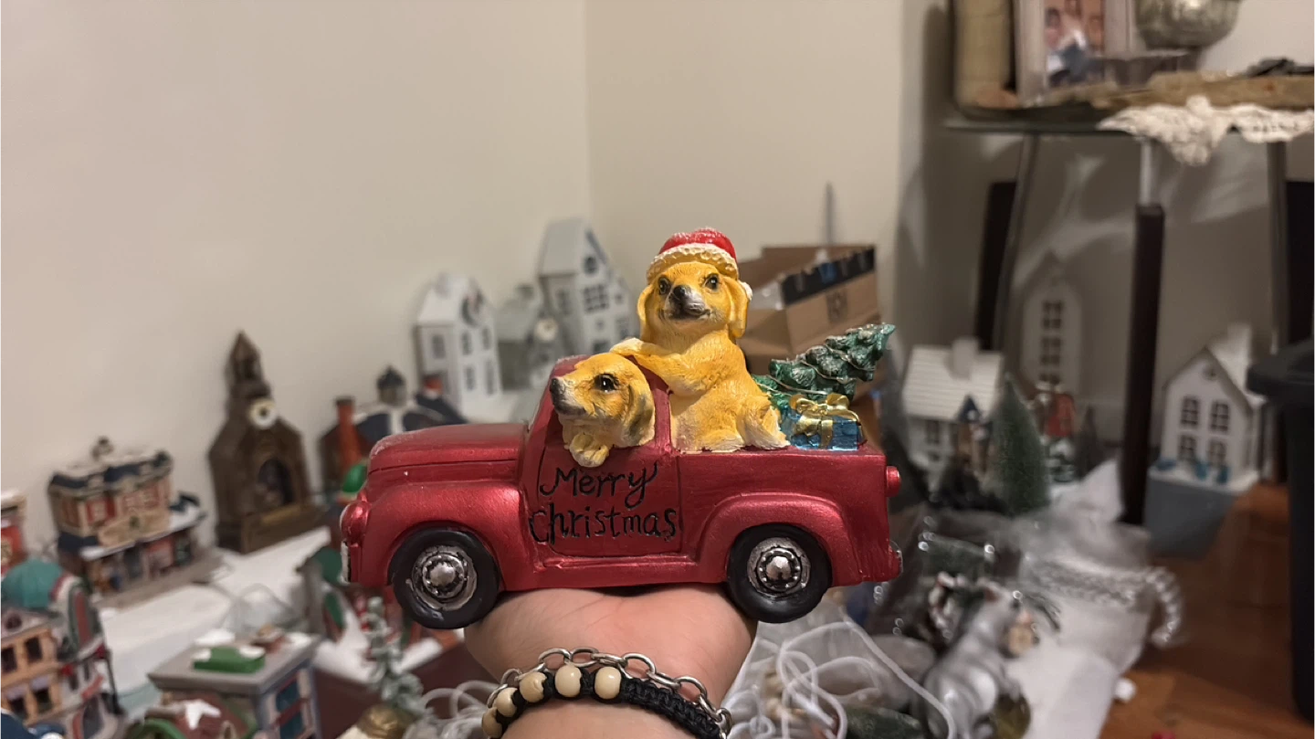 Christmas Dog Truck Decor