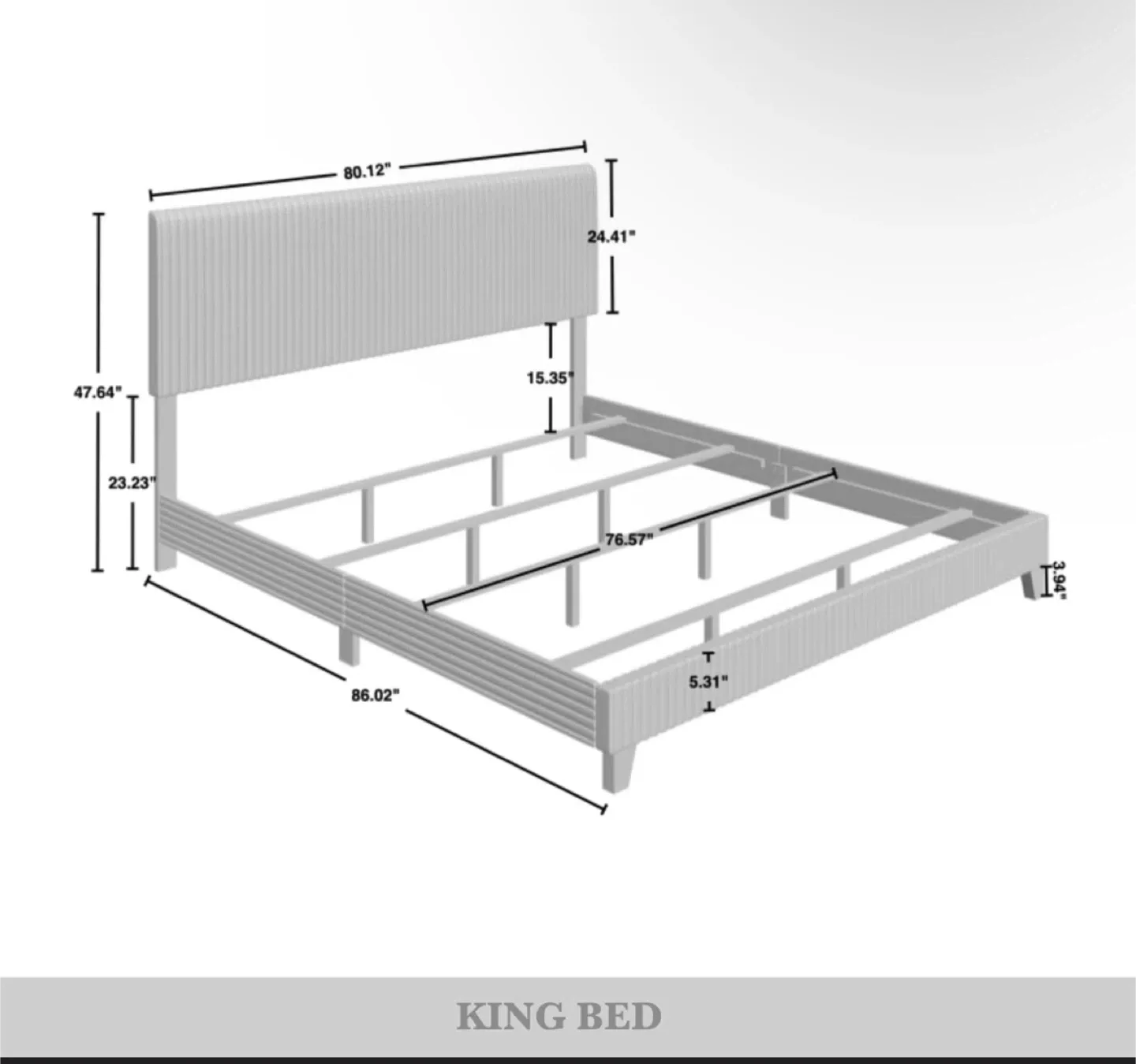 King Size Black Bed Frame/ Headboard - AS IS image indicator(10)