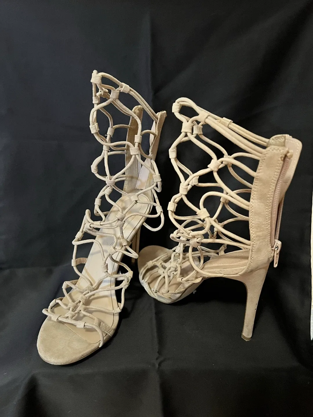 Nude Cage Heels, Size 8 thumbnail